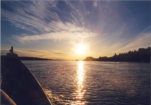 Sunset on Lyapin river